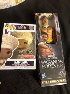 Funko Pop! Ramonda (Black Panther) & Hasbro Titan Hero Namor - Gold / Brown